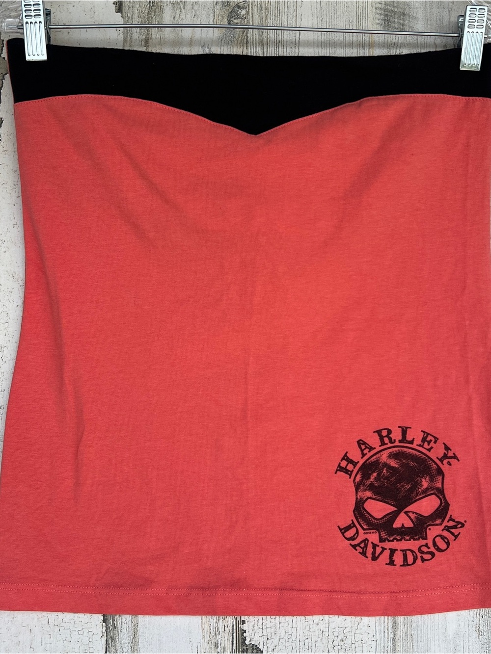 Vintage Y2K Harley Davidson Tube Top Medium Biker Graphic Retro Edgy Grunge
